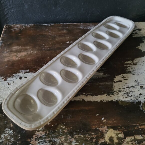 Hearth And Hand Magnolia Stoneware 12 Egg Tray, Deviled Egg Tray, Farmhouse - Picture 2 of 7